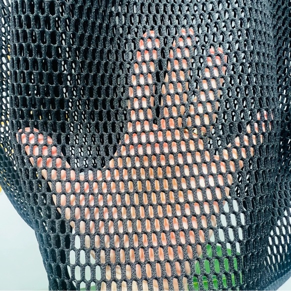 GOOD AMERICA Warrior Mesh Cover Up Workout Top Oversized Short Sleeve Medium - Picture 7 of 12